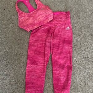 Adidas sports bra and high waisted crop tights
